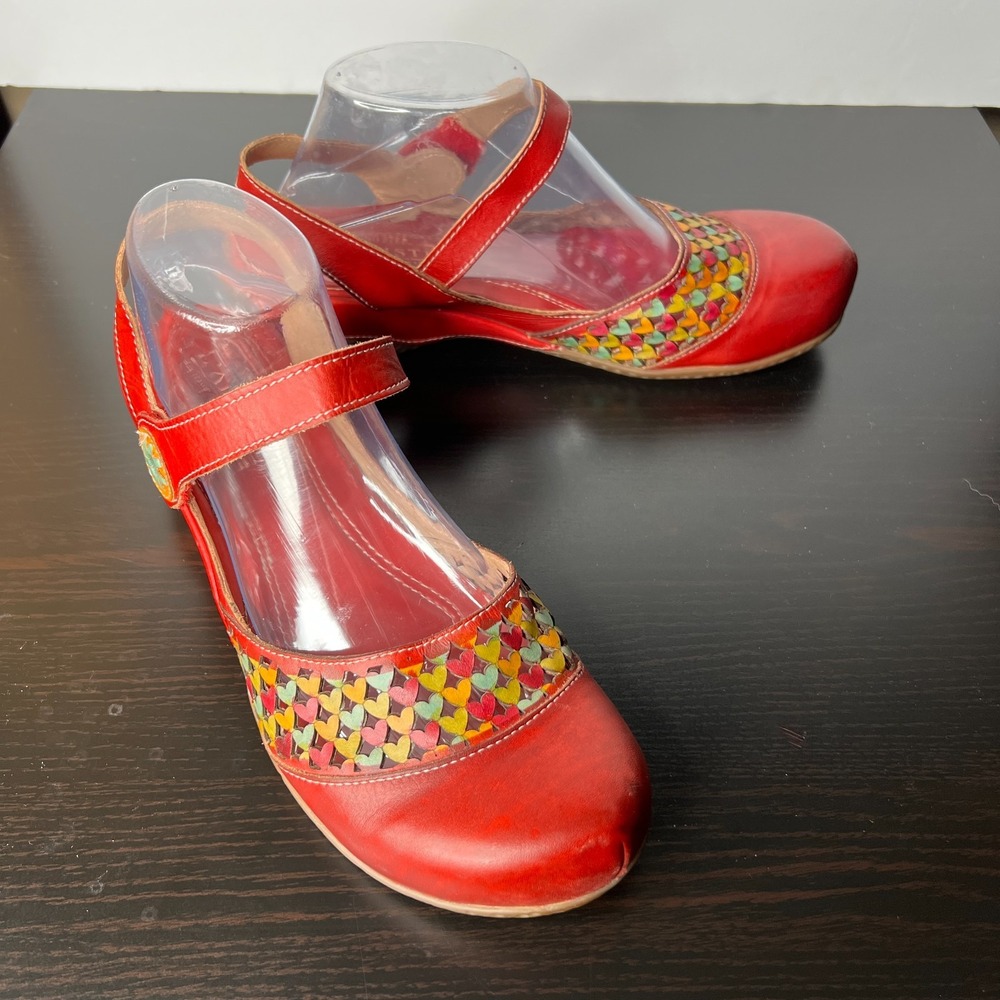 Spring Step Red Multicolor Moccasins - Picture 3 of 13